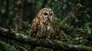 树枝上的猫头鹰