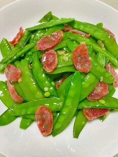 腊肠炒荷兰豆