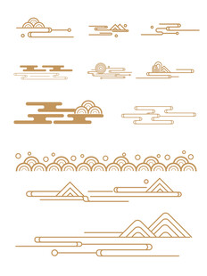 中式山水祥云花纹