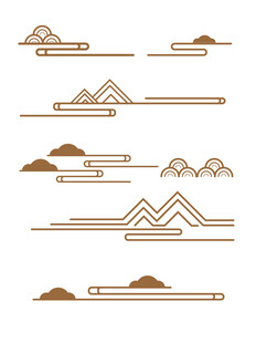 中式山水祥云花纹