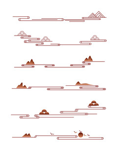 中式山水祥云花纹