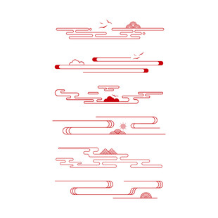 中式山水祥云花纹