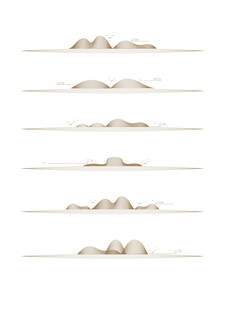 中式山水祥云花纹