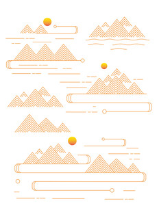 中式山水祥云花纹