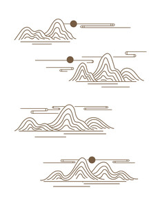 中式山水祥云花纹