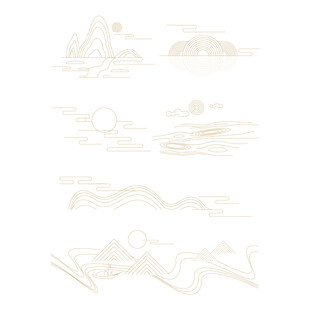 中式山水祥云花纹