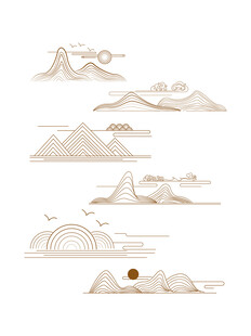 中式山水祥云花纹