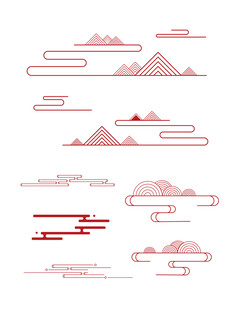 中式山水祥云花纹