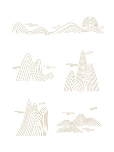 中式山水祥云花纹