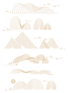 中式山水祥云花纹