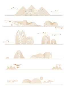 中式山水祥云花纹