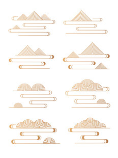 中式山水祥云花纹