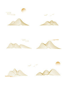 中式山水祥云花纹