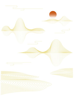 中式山水祥云花纹