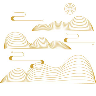 中式山水祥云花纹