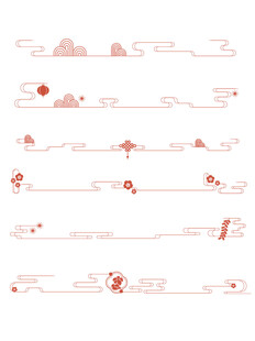 中式山水祥云花纹