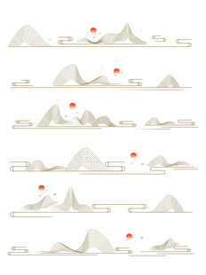 中式山水祥云花纹