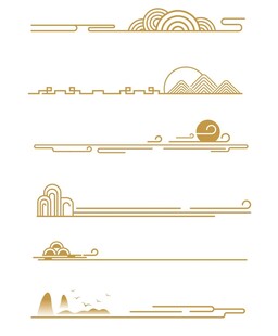 中式山水祥云花纹