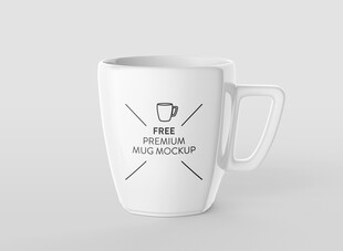 简约白色马克杯展示样机
