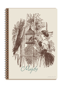 线圈本 逗鸟的女子