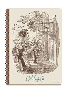 线圈本 窗前插花的女子