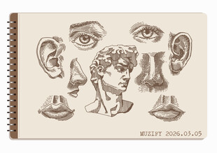 线圈本 大卫素描画