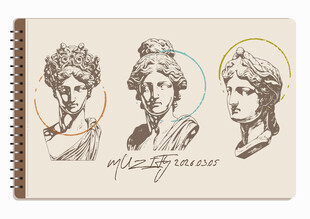 线圈本 3款入石膏雕像