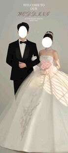 浪漫婚礼上的新人形象