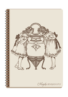 线圈本 2个女孩素描画