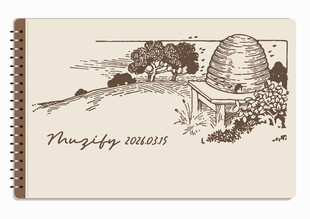 线圈本 蜂巢素描画