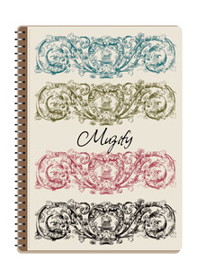 线圈本 多色复古花边