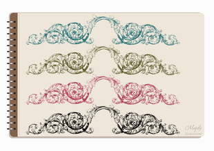 线圈本 多色复古花边