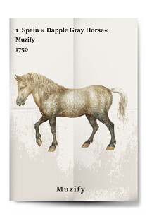 复古海报 斑点灰马