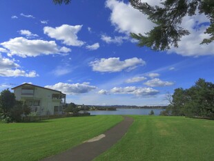 海滨绿地旁的清新景致