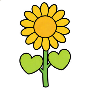 可爱向日葵卡通插画