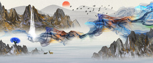 水墨山水间的奇幻风景