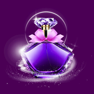 梦幻紫色香水瓶设计