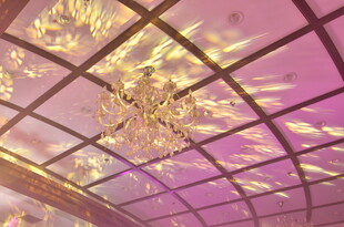 梦幻紫色玻璃吊顶吊灯