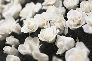 工艺品白色玫瑰簇拥的浪漫画面