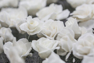 工艺品白色玫瑰花特写