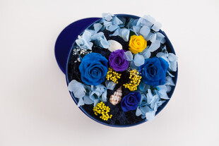 工艺品蓝色花卉装饰盒