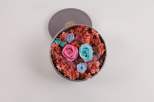 工艺品多彩花朵装饰圆形物件