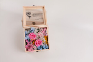 工艺品木质花卉收纳盒展示