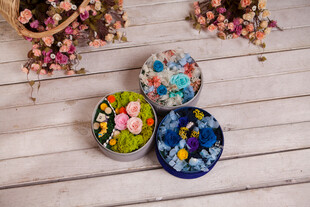 工艺品多彩花卉图案精美纽扣