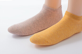 两双简约纯色女士短袜