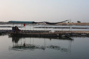 宁静水边码头景象