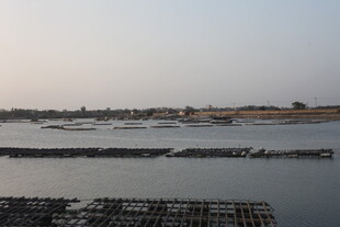 水域中的养殖设施景观