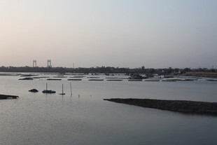 海滨暮色中的宁静水域景观