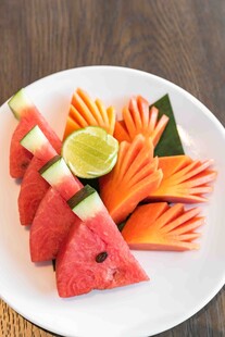 西瓜胡萝卜创意拼盘