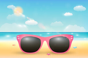 沙滩上太阳镜